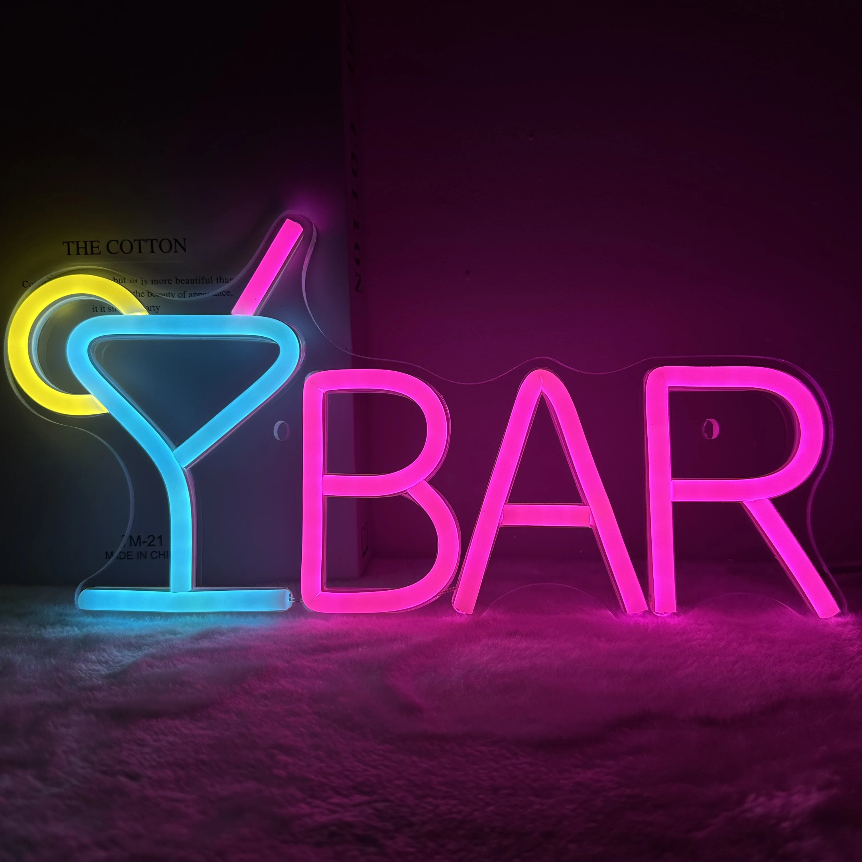 Bar Neon Sign for Home Bar Signs Wall Decor Led Neon Bar Sign for Room Decor Wall Art
