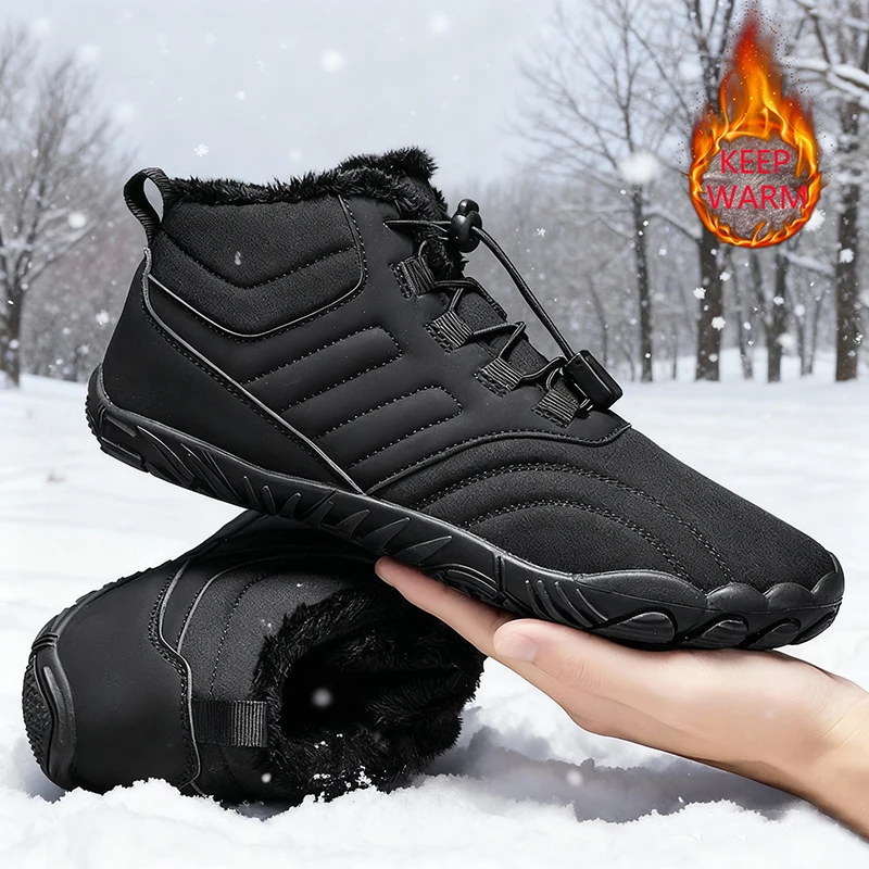 

Snow Boots Winter Men's Shoes Barefoot Ankle Boots Unisex Snow Sneakers Outdoor Hiking Shoes Fur Warm Plush Women Boots