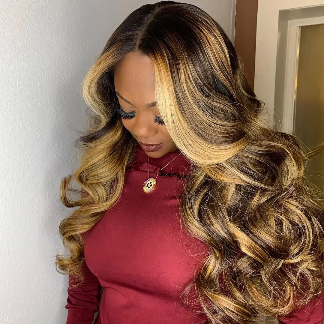 

13x4 Hd Lace Wig 13x6 Human Hair Highlight Wig 30 32 Inch Brazilian Ombre Blonde Wig Body Wave Lace Front Wig For Women