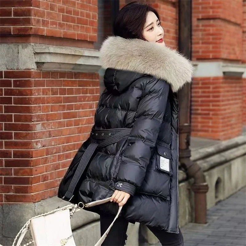 2024 Winter New Fashion Korean Version Anti-season Cotton-padded Women\'s Long Loose Warm Cotton-padded Jacket Hooded Coat Tide