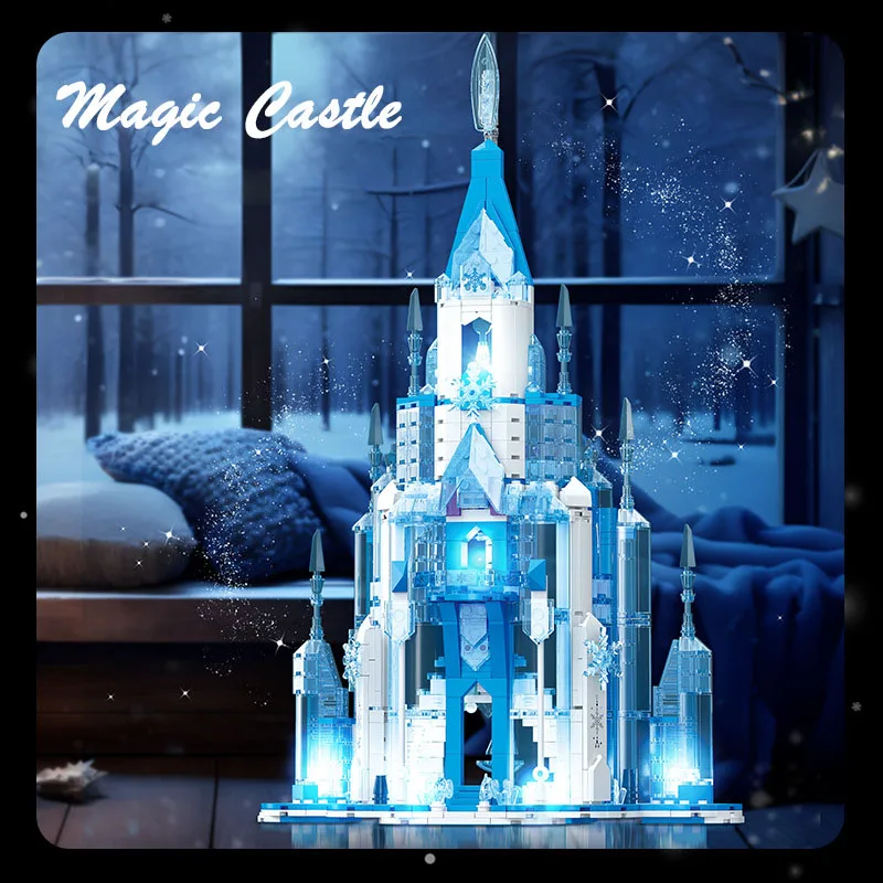 

Fairy Tale Princess Creative Building Brick Fairyland Snow Queen Ice Castle Block Assemble Model Toys With Light For Girls Gift