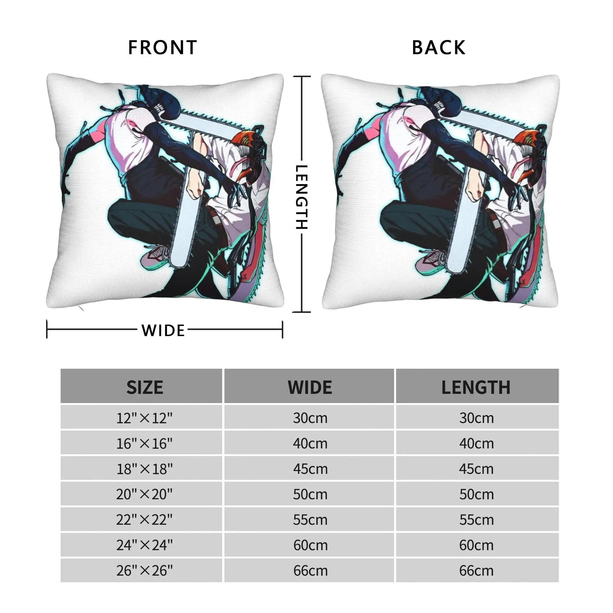 Chainsaw Man Movie Fighting Pillow Cover  Square Cushion Cover Fashion Pillow Case For Sofa Home Decoration