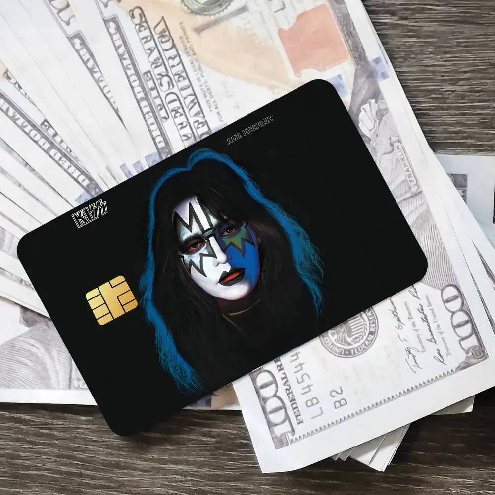Singer A-Ace-S F-Frehley-S Card Stickers Waterproof Film skin Cover 4PCS Credit Card stickers Debit Front Decoration Bank Pass view 6