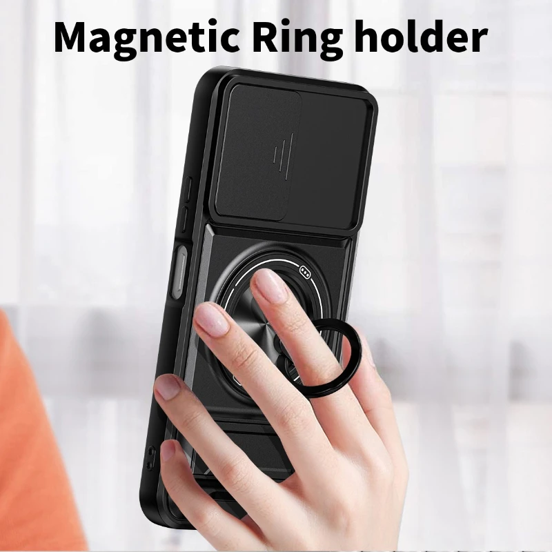 Armor Phone Case For Oppo A6x A6k A6t A6 5G Cover Lens Protection Magnetcic Ring Stand Holder Back Shell Fundas view 5
