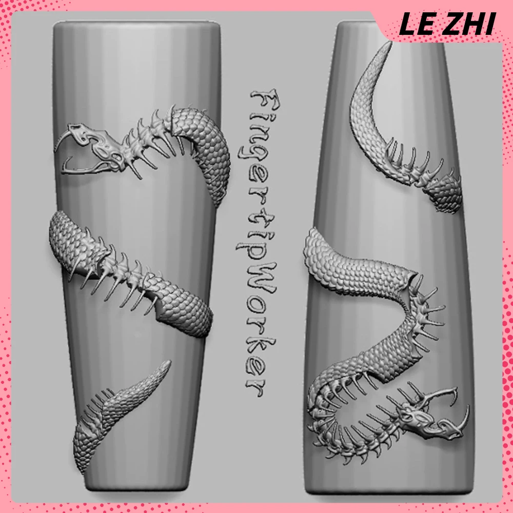 1Pc Sweet Cool Animal Series Diy Silicone Art Nails Mold Dragon Butterfly Swan Fox Snake 3D Acrylic Mold Nail Art Decorations view 3