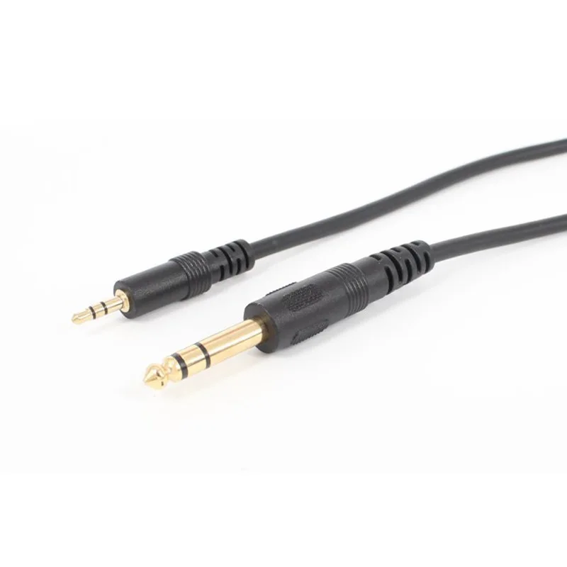 1.5M Gold Plated 3.5mm Male to 6.35mm Male Audio Cable Stereo Mono Aux Cord for Mixer Amplifier Speaker Recording