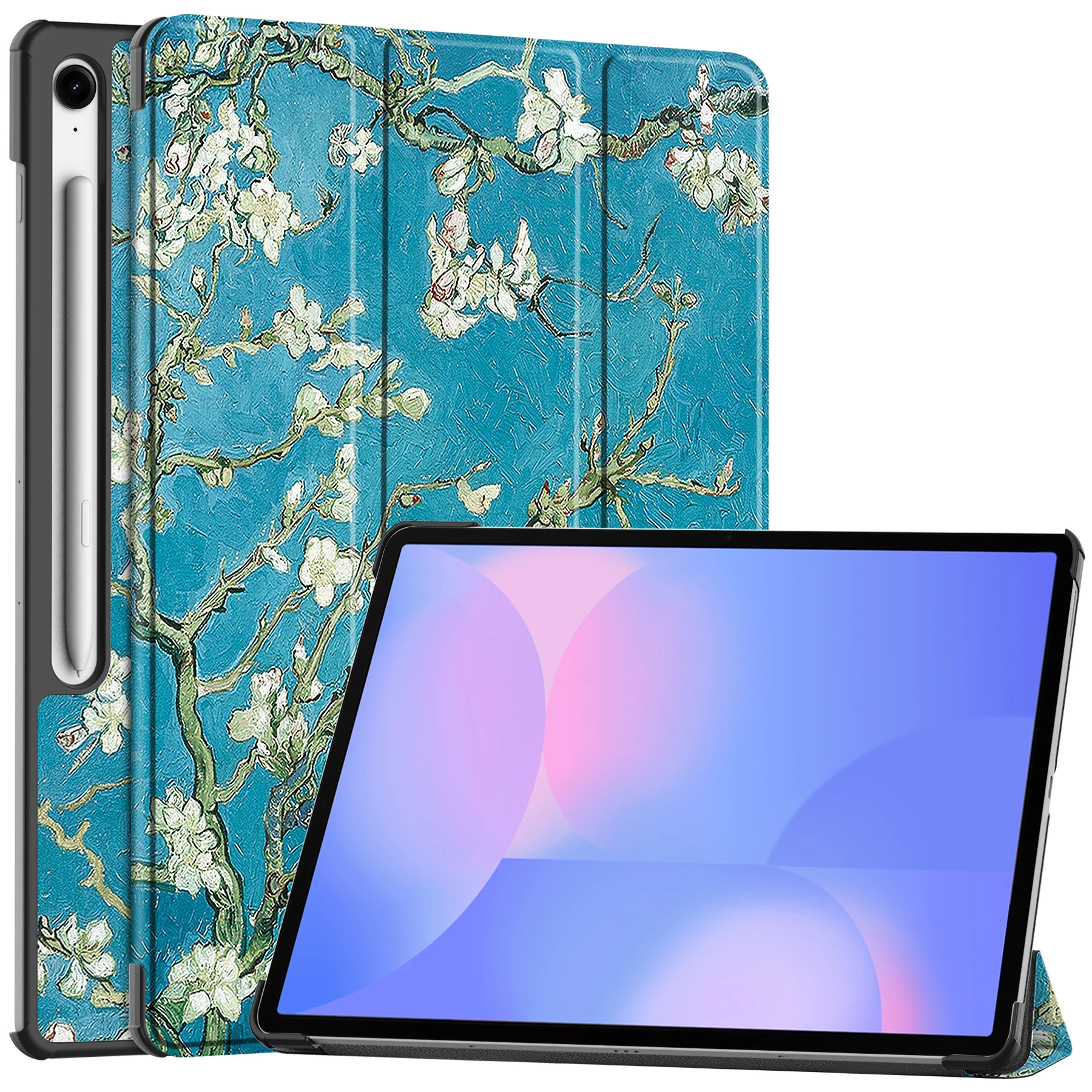 

Умный окрашенный чехол, универсальный для Samsung Galaxy Tab S10 FE Plus 2025 13,1 дюйма, SM-X620 X626B, тройной чехол-подставка, роскошная искусственная кожа