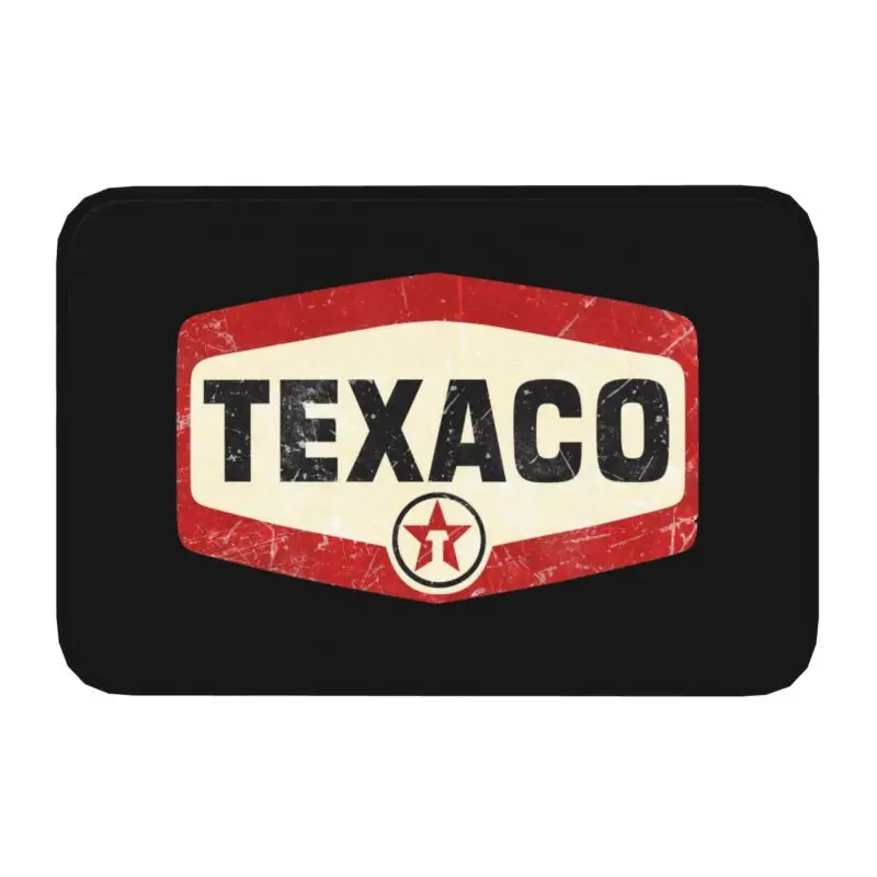 Vintage Texaco Logo Floor Door Bath Kitchen Mats Anti-Slip Outdoor Doormat Garage Entrance Rug Carpet Footpad