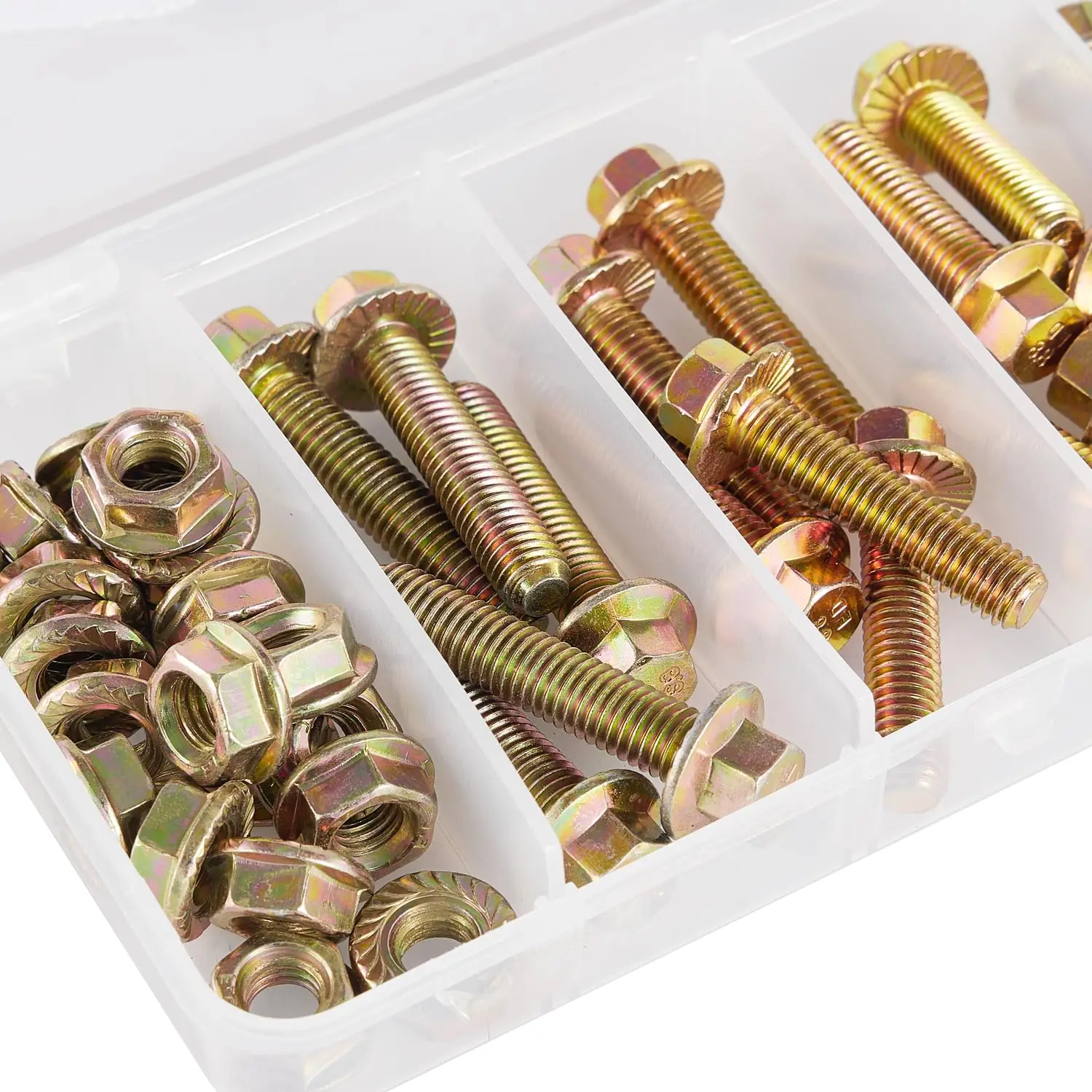 40 قطعة M8 x 25/30/35/40 مللي متر متري شفة مسدس الترباس مع مجموعة متنوعة الجوز ، سبائك الصلب الصف 8.8 ، الأصفر الزنك مطلي #1