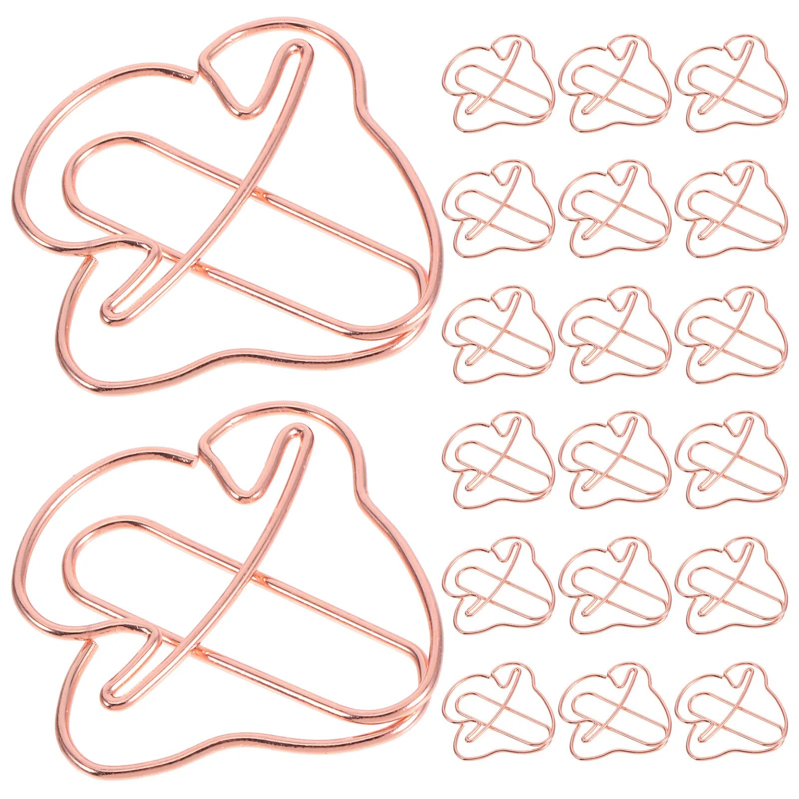 50Pcs Mushroom Shaped Metal Paper Clips Gold Finish Decorative Office School Document Organizer Fun Stationery for Photos Notes