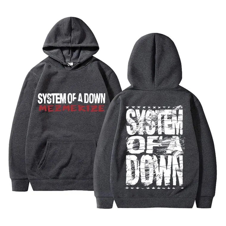 90s Vintage Rock Band System of A Down Mezmerize Print Hoodie Men Women Alternative Metal Music Sweatshirt Men's Gothic Hoodies