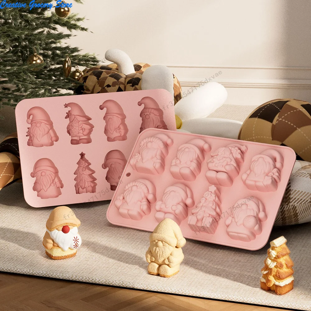 Weihnachtsmann & Weihnachtsbaum Silikon-Backformen-Set 2026, 2er-Pack Antihaft-Formen für Kuchen, Schokolade, Süßigkeiten (Lebensmittelecht)