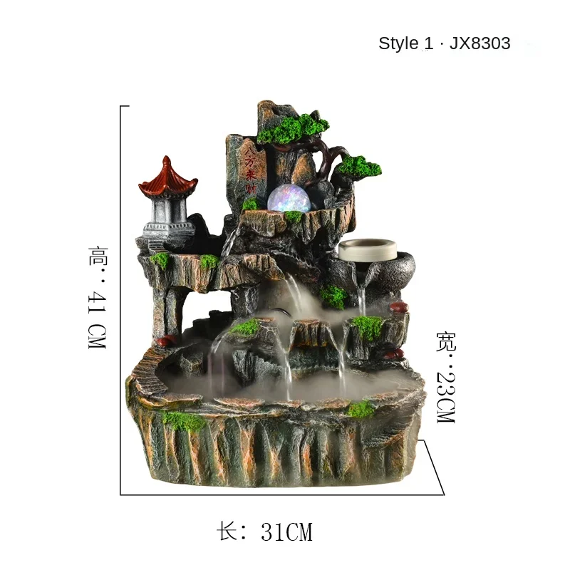 

Artificial Mountain and Fountain Decoration Fengshui Ball Lucky Living Room Water Curtain Wall Circulation Fish Pond Cylinder