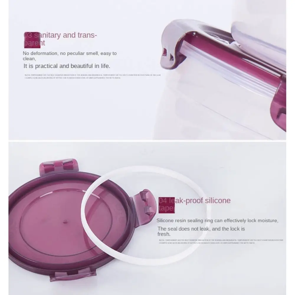 

1/4Pcs Safe Plastic Round Storage Box Sealed Rectangular Stackable Food Containers with Lid Fresh-Keeping Box