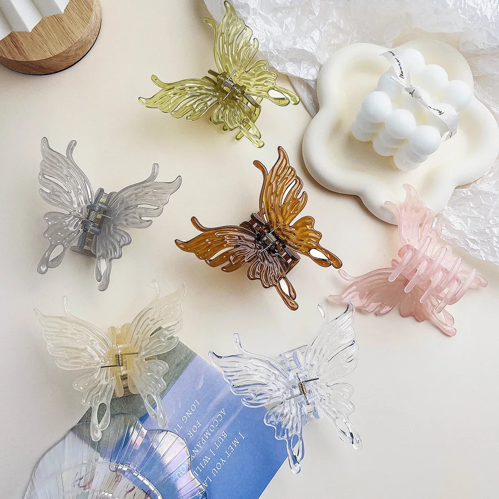 

3D Butterfly Hair Claw Clip Premium Large Size Non Slip for Women Thick Hair Updos K Fashion Summer 2025 New