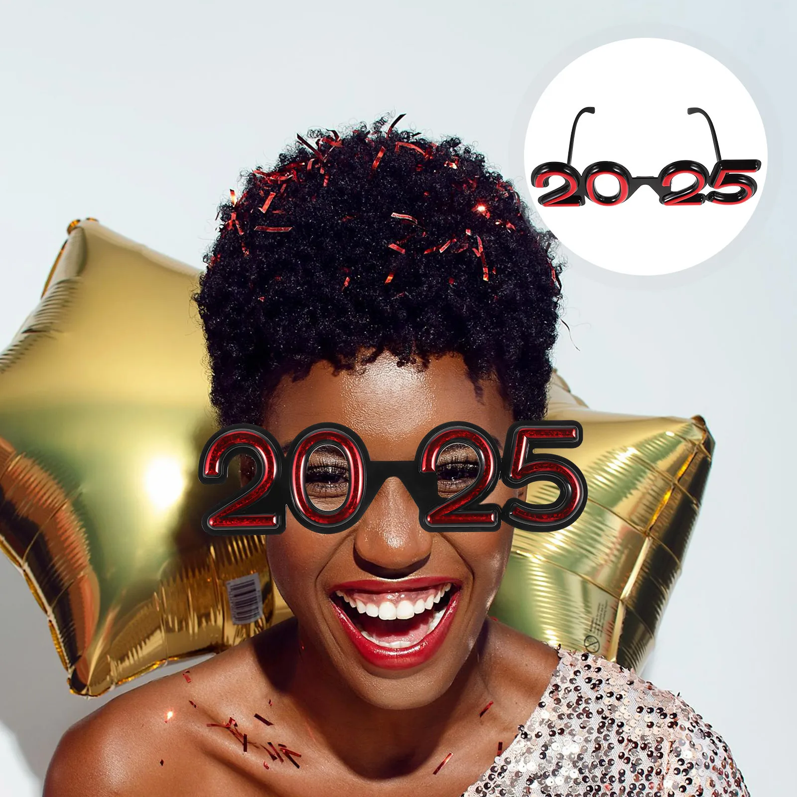 

New Year Glasses 2025 Comfortable Pc Eyewear Party Supplies Number Glasses Funny Novelty for New Years Party