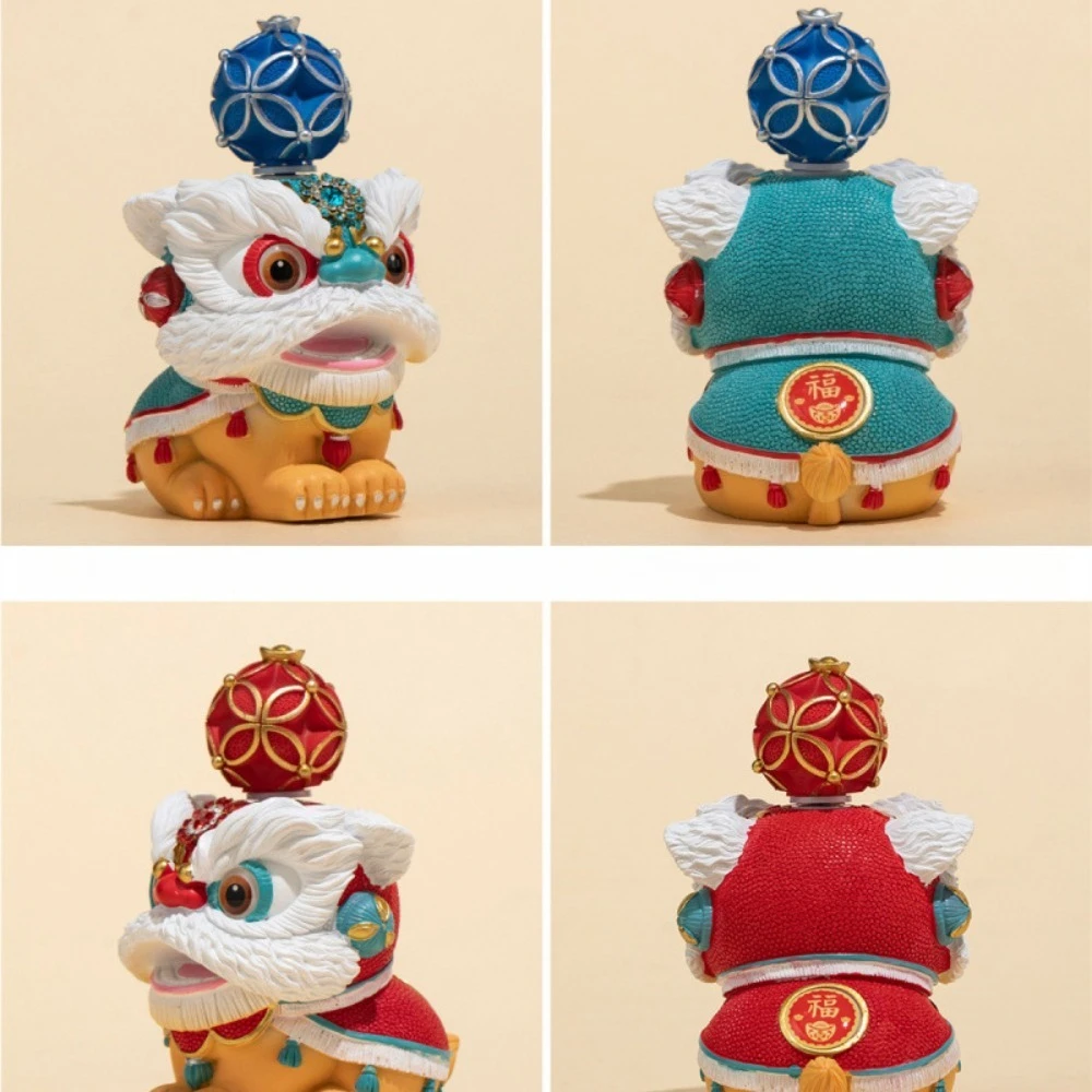 هدية إبداعية ثقافية لرقص الأسد من Guochao، هدية محظوظة للتراث الثقافي غير الملمس، هدية احتفالية للأعمال وأعياد الميلاد من الذهب الأحمر