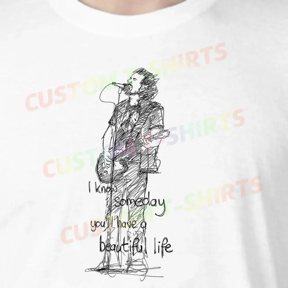 

233 75_Eddie_Vedder_–_Pearl_Jam Fans' comic-style hand-drawn pattern T-shirts for both men and women in summer