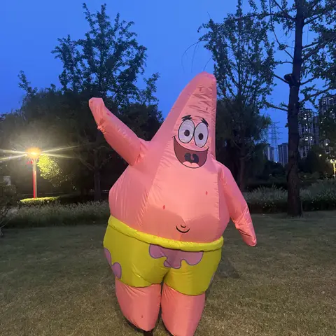 Adult SpongeBob SquarePants Inflatable Patrick Star Cosplay Costumes Halloween Christmas Theme Party Funny Cartoon Cute Costumes