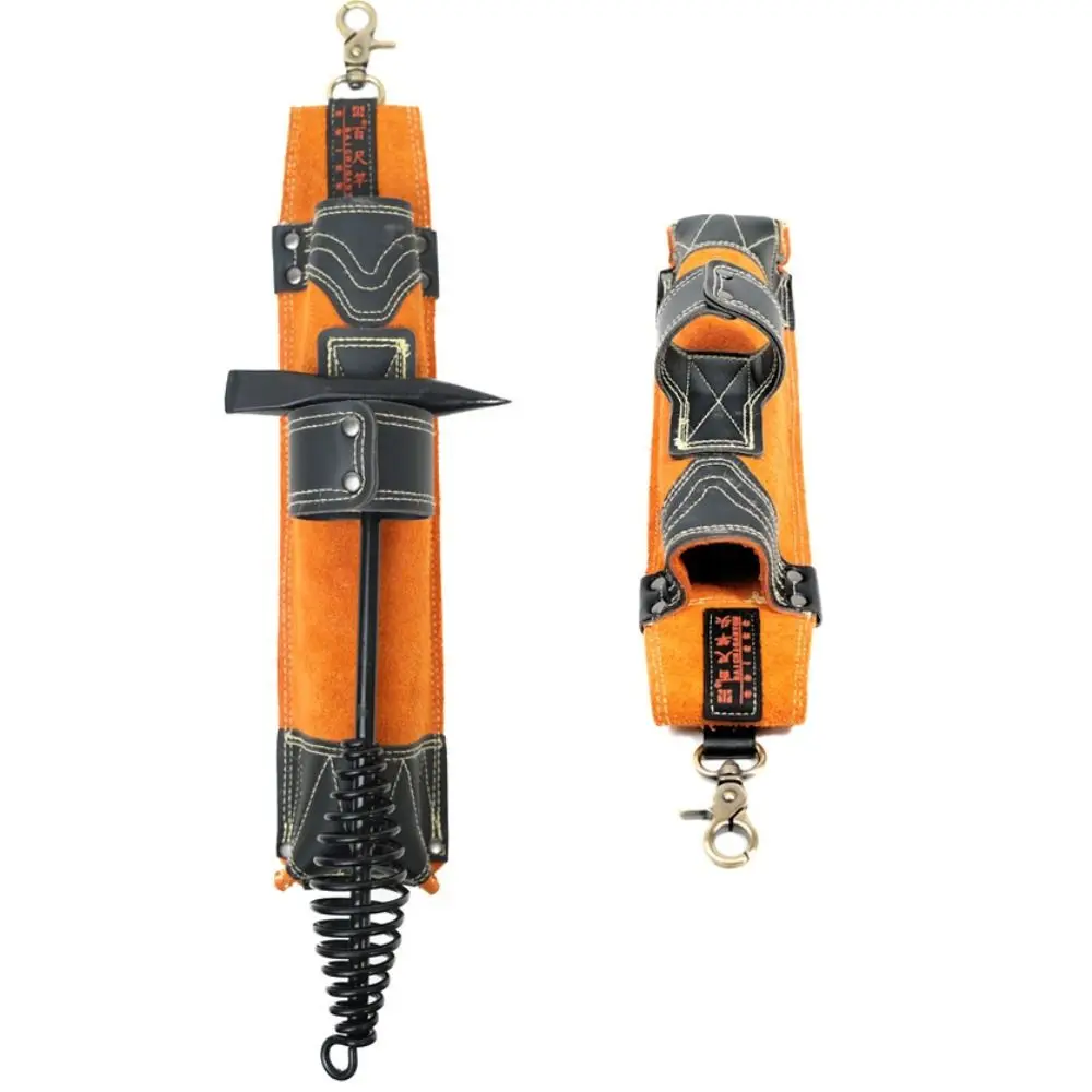 Strong Welding Rod Storage Bag High Temperature Resistance Wear-resisting Welding Electrode Holder with Hook Cowhide