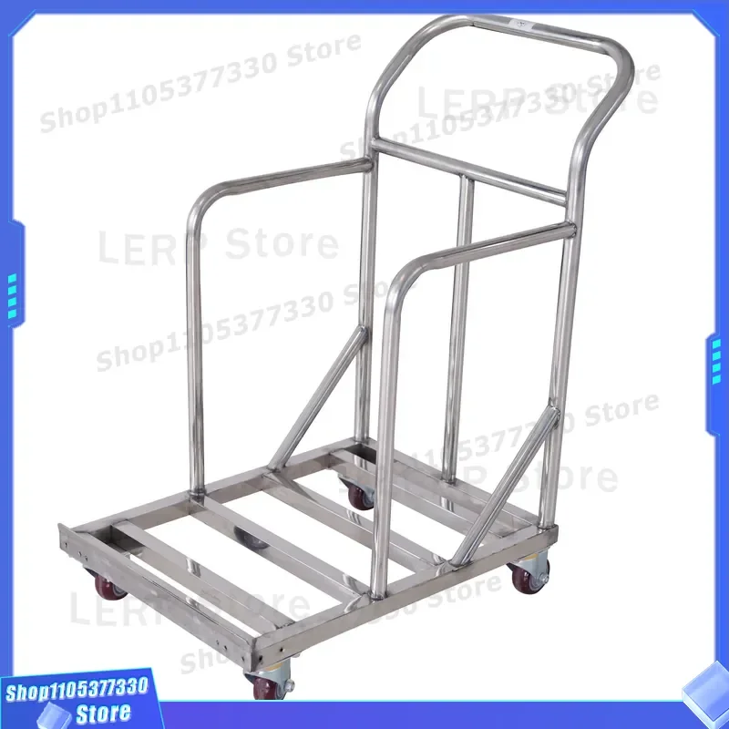 980x645x475mm Stainless Steel Kitchen Baking Trolley with Universal Wheels for Food Preparation and Commercial Bakery Use