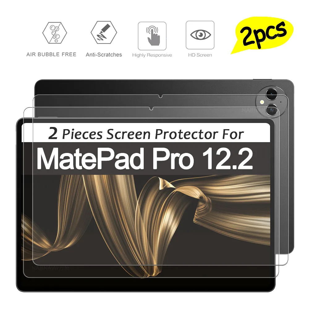 2 Pieces Ultra Clear Hard Tempered Glass Scratch Proof Screen Protector For Huawei MatePad Pro 12.2 2024 Tablet Protective Film