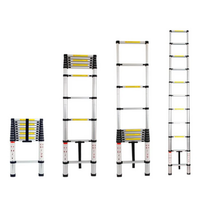 Multi-function engineering stairs single household interior decoration telescopic herringbone folding aluminum alloy bamboo