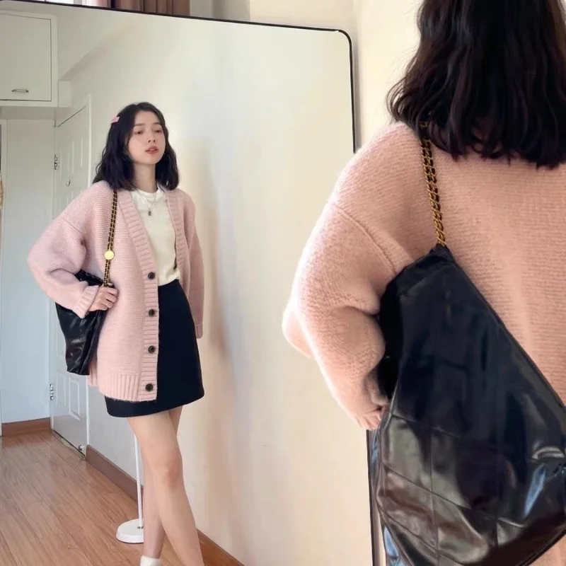 

New Style Sweater Lazy Knit Cardigan Fashionable Top Loose Jacket