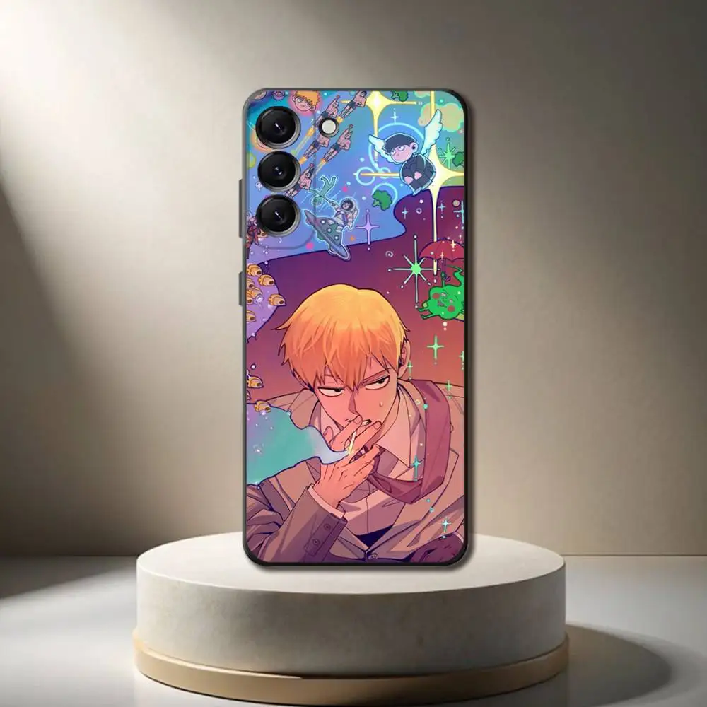 クールな M-Mob Psycho 100 電話ケース、サムスンギャラクシー A 73、72、51、53、52、71、22、5G、ノート、J7、8、9 ソフトブラックカバー用