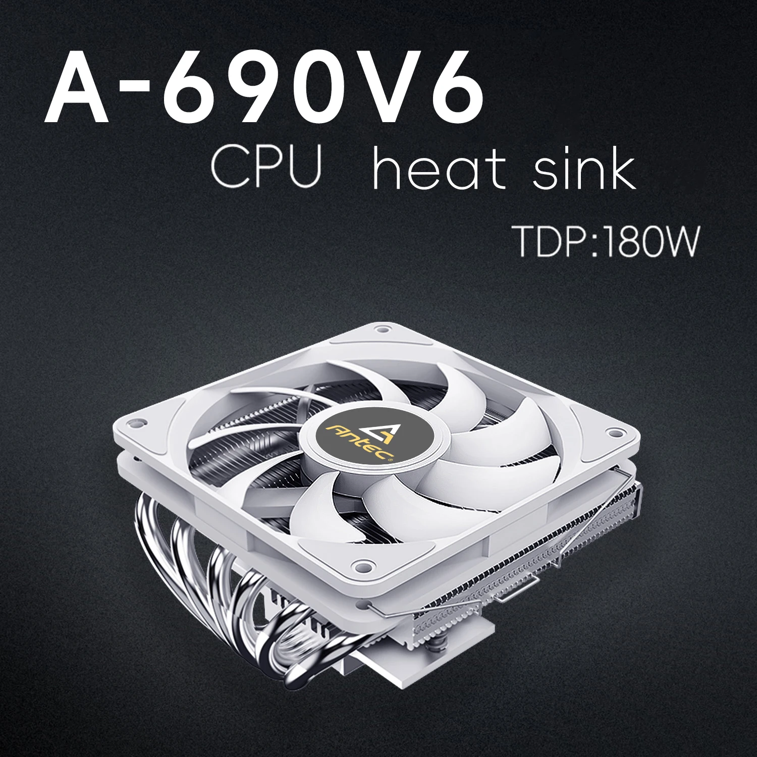 Antec A690V6 Low Profile CPU Cooler 6 Heat Pipe Air Cooling Radiator 12cm 4Pin PWM Fan For LGA1700 1200 AM4 AM5 Processor Cooler
