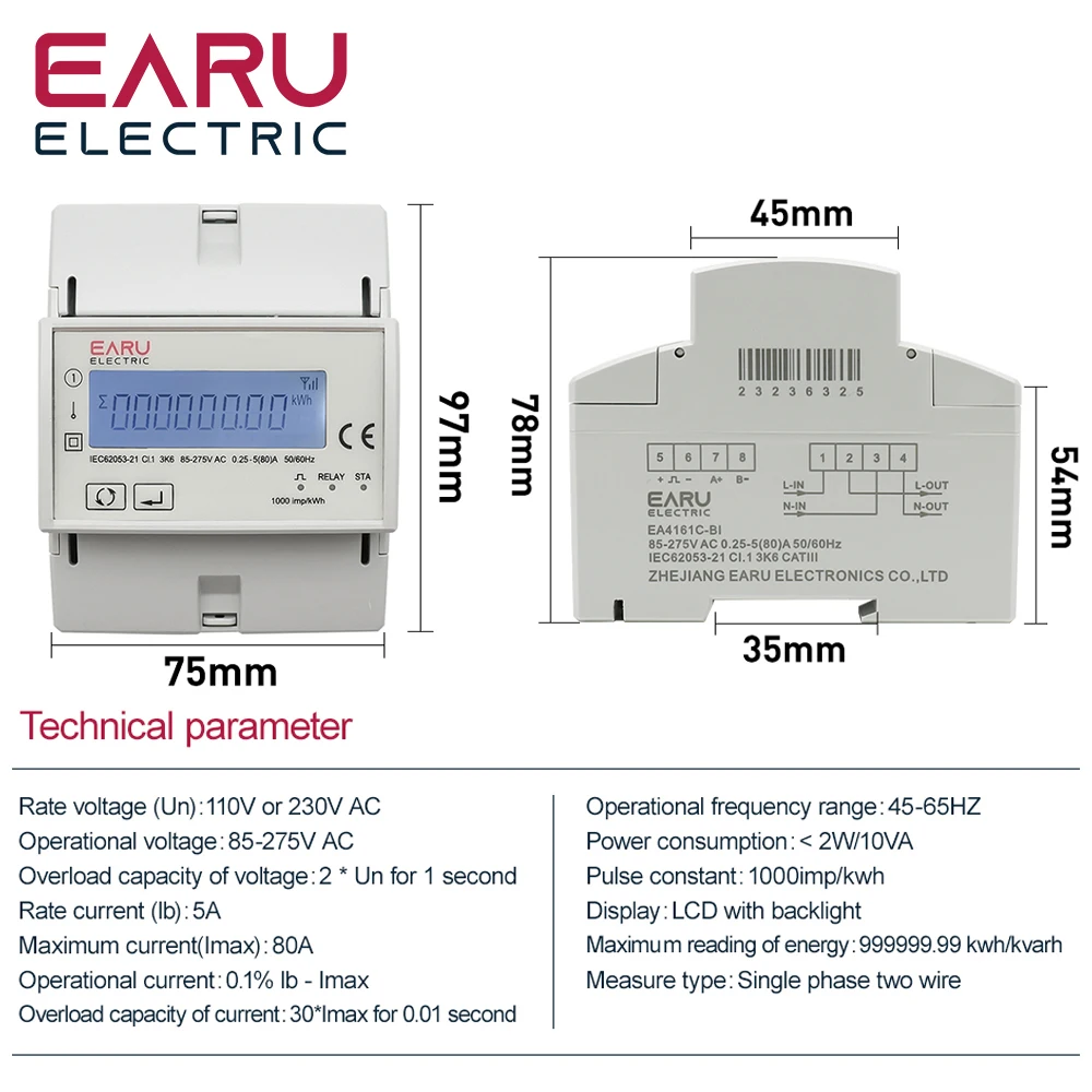 Wifi Zigbee 110V 220V 80A Tuya Smart Monofase Bidirezionale Misuratore Di Energia Timer Consumo Energetico Monitor KWh Meter