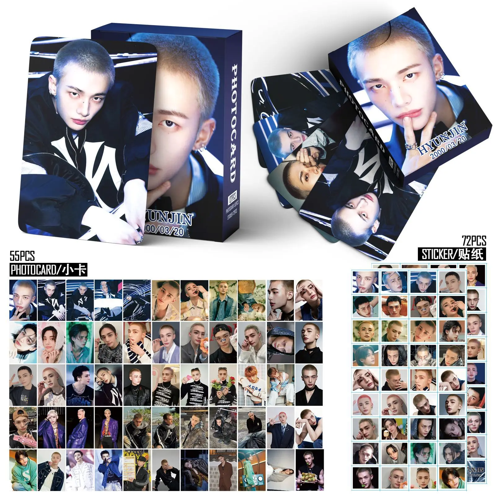 New 55+72Pcs/Set Kpop Concert Domin ATE Card Stickers Felix HyunJin BangChan Photo Print Pictures Photocard Fans Collection Gift
