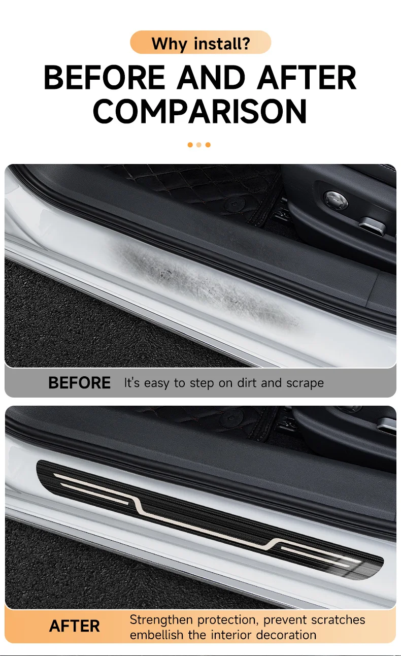 Edelstahl Auto-Türschwellenschutz Anti-Schmutz Aufkleber Abdeckung Dekoration Außen Anti-Kick Pedal Dekoration Zubehörteile – Detail 4