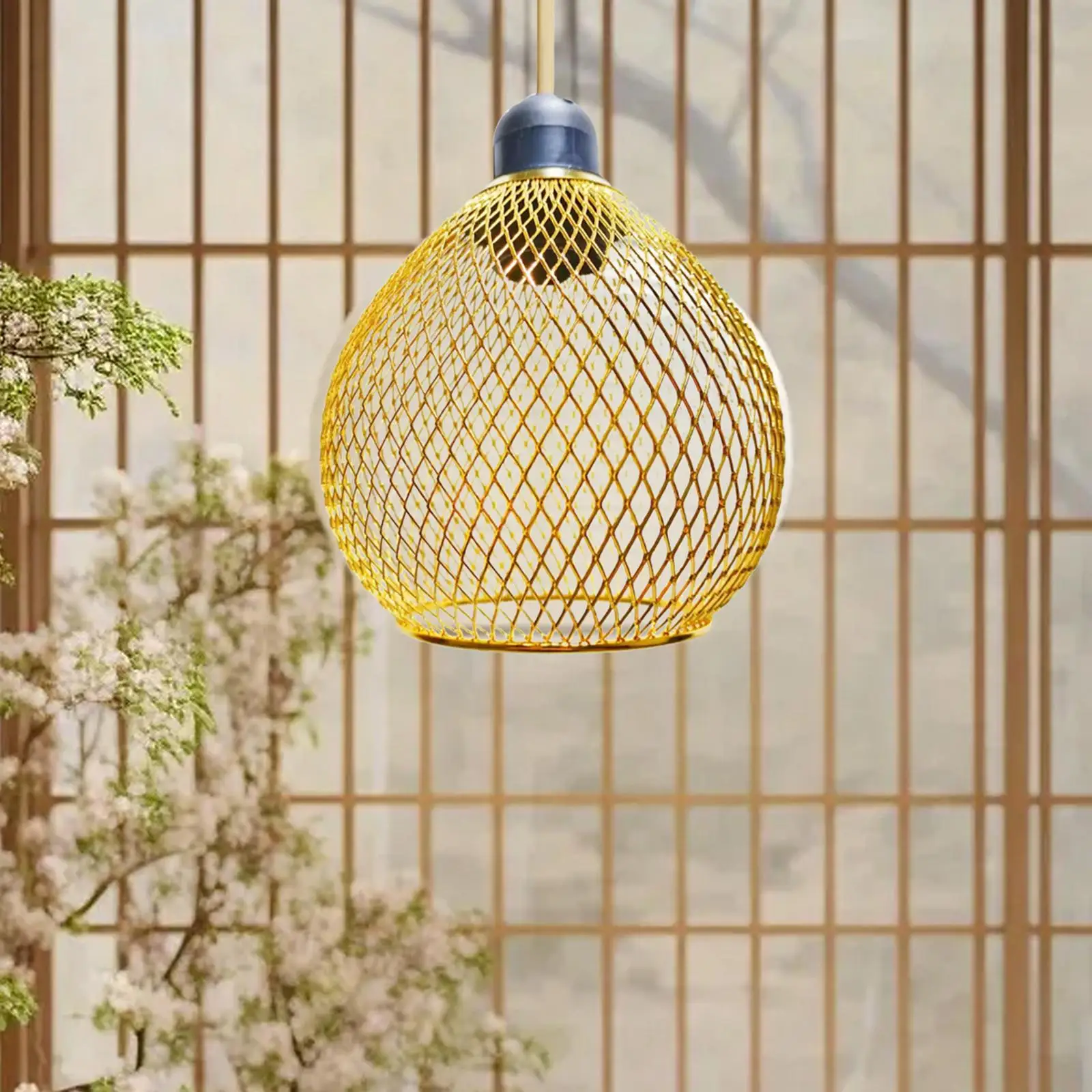 Metal Cage Lamp Shade Cover for Pendant Light Fixture Vintage Iron Wire Mesh Lampshade for Chandelier Wall Sconce Farmhouse