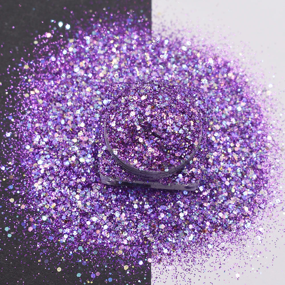 10g/Bag 2023 Wholesale New High Sparkle Glitter Cosmetic Chunky Mixed Glitter For Nail Accessories Christmas