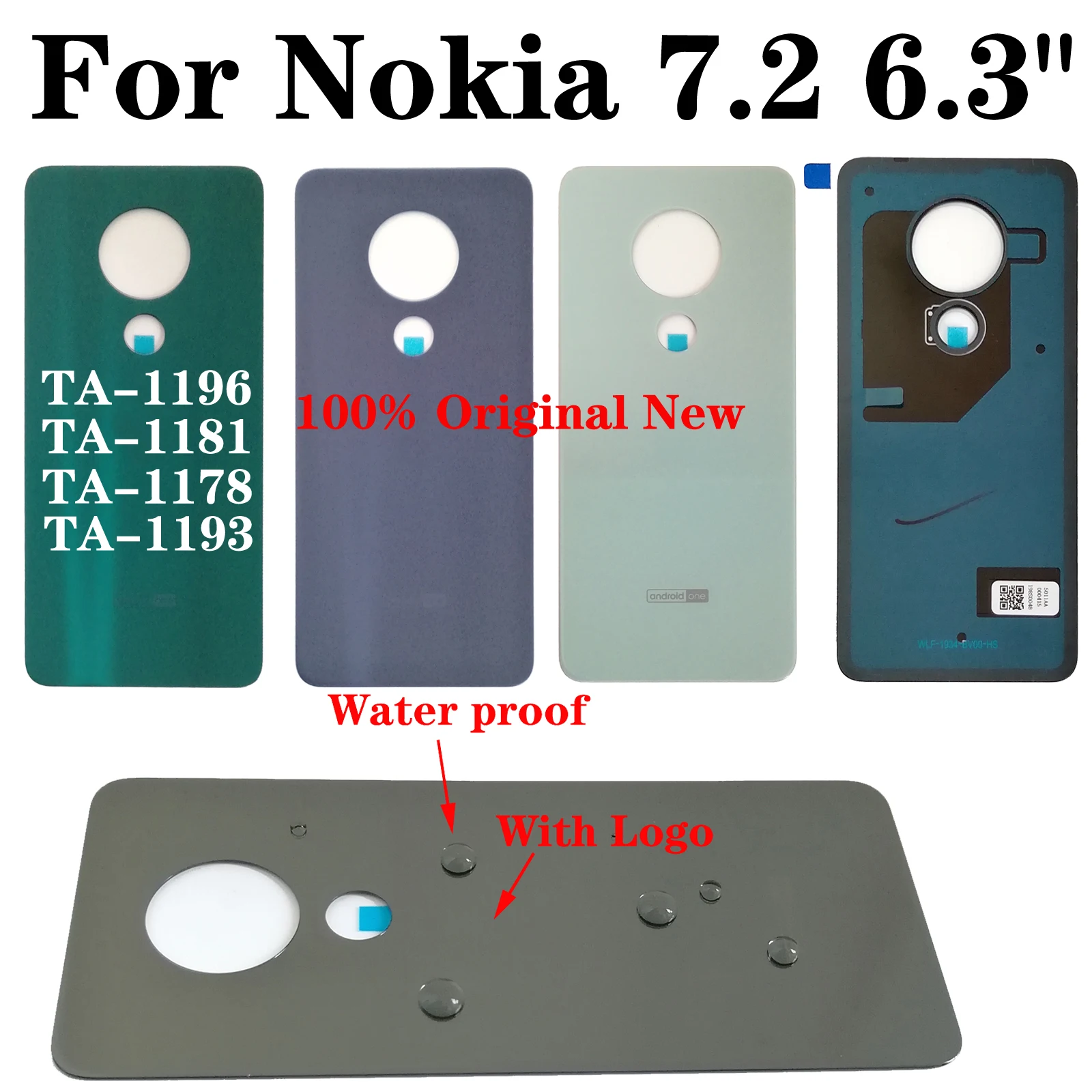 

Shyueda 100% оригинальный новый 6,3 "для Nokia 7,2 TA-1196 TA-1181 TA-1178 TA-1193 стеклянная задняя крышка батарейного отсека