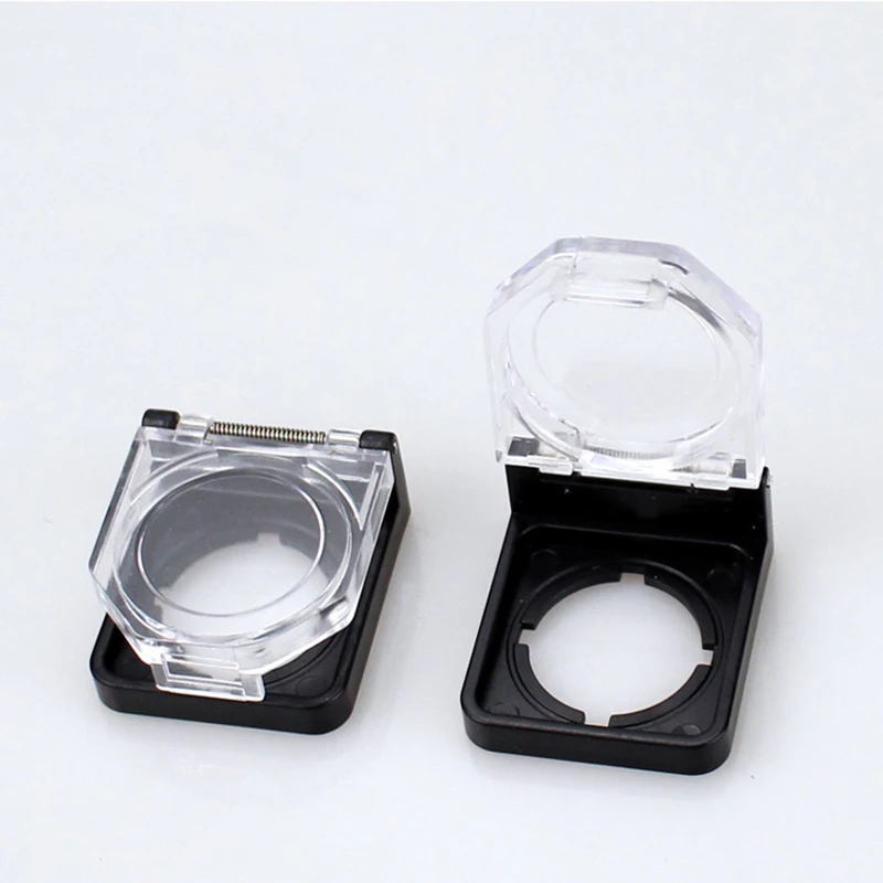 Round Button Switch Protective Cover Guard Spring Hinged Case Cover Protector, Safety, Black Clear, Hole Diameter 22 mm