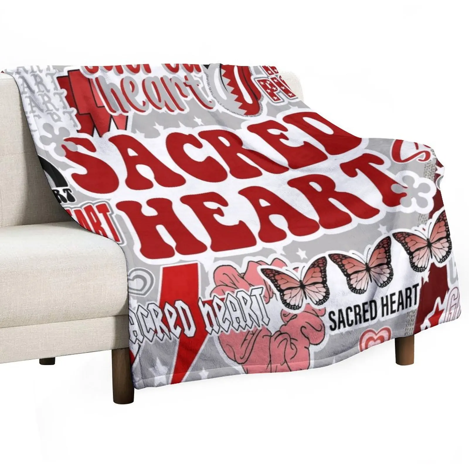 

Sacred Heart Collage Throw Blanket Shaggy Stuffeds manga Giant Sofa Blankets