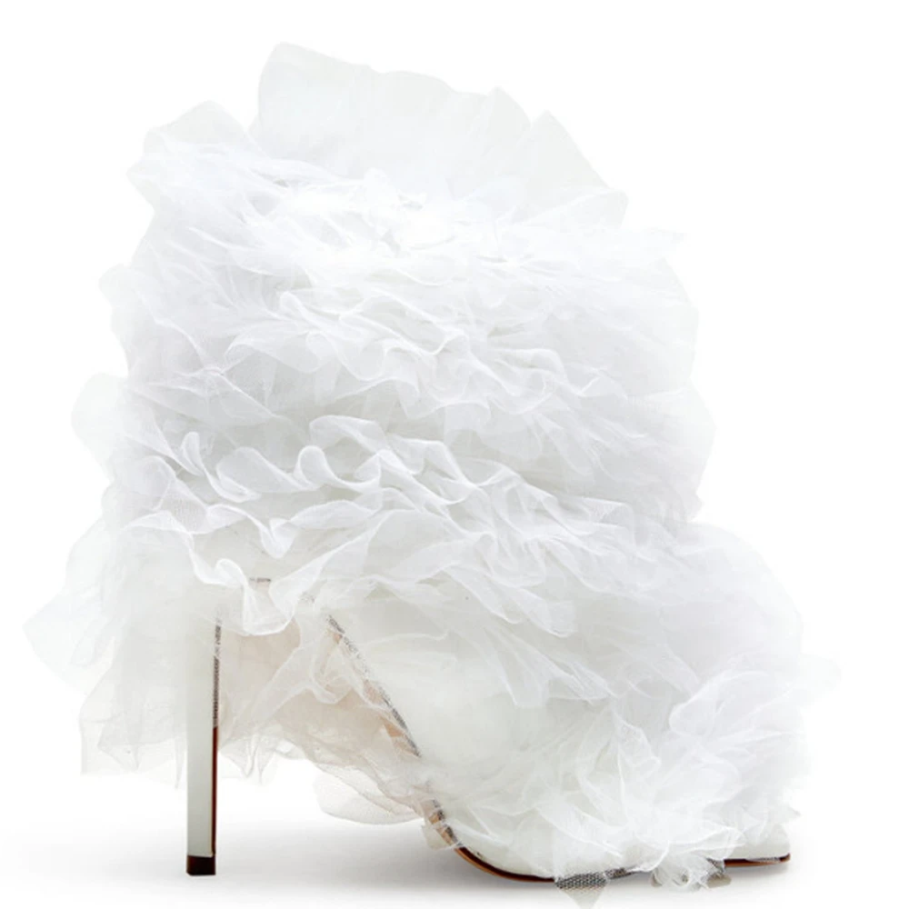 Sandal Sepatu Modis Hak Tinggi Hak Persegi Bunga Jaring Baru Wanita Zapatos Mujer