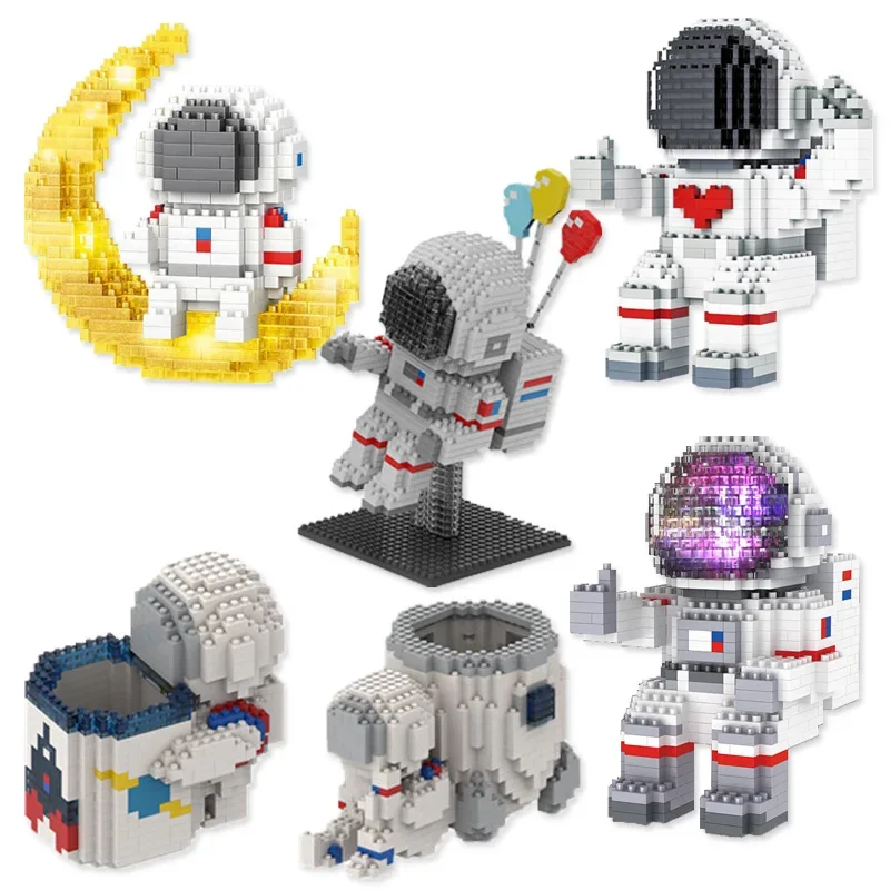 

Funny Astronaut Micro Building Blocks Moon Spaceman Earth Figures Diamond Mini Brick Figrues Toys For Kids Birthday Gift