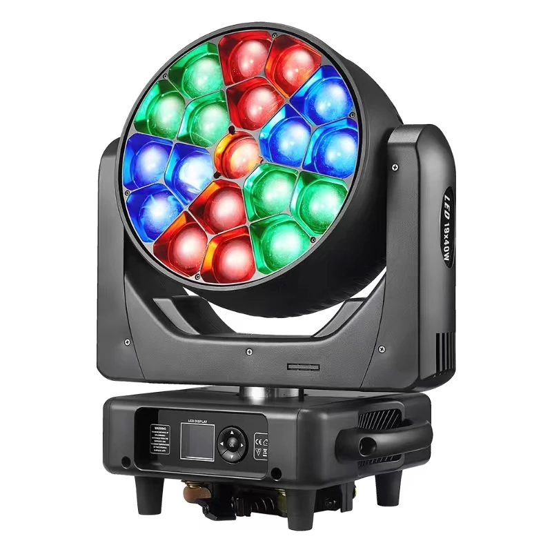 4 pieces Pro Stage DJ Disco Arena Opera Event Concert Ceremony 19*40W rgbw Big Bee Eye Moving Head LED Beam Zoom Wash light