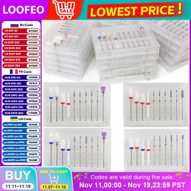 

10 шт. фреза для маникюра набор керамических сверл для ногтей щетка для очистки Алмазная мельница аксессуары для удаления гель-лака