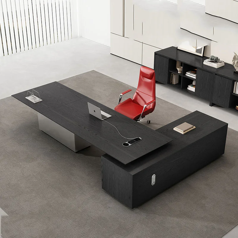 

Lshaped Conference Office Desk Executive Standing Aesthetic Multifunctional Office Desk Nordic Crafts Ufficio Home Furniture