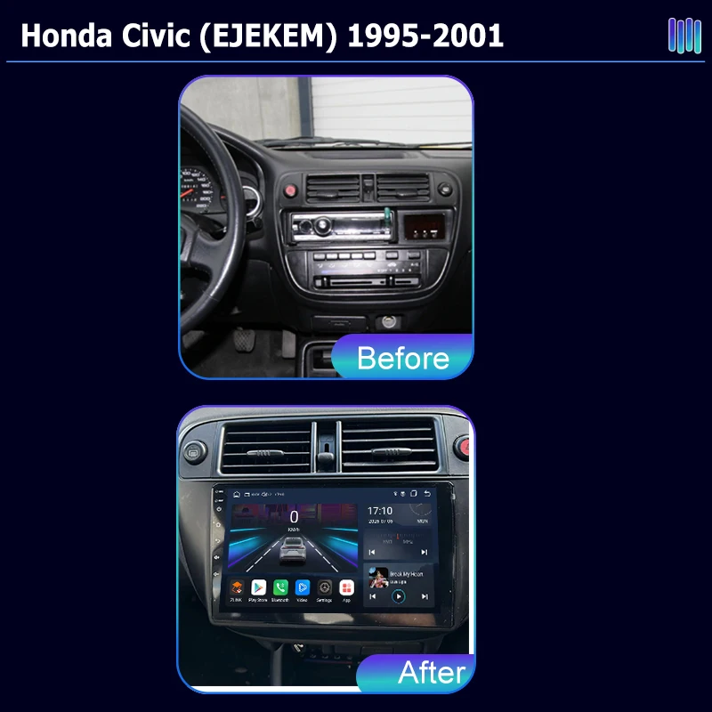 AI VOICE roadivox Android car radio for Honda Civic (EJEKEM) 1995 2001 stereo GPS Navigation video Multimedia Player tape