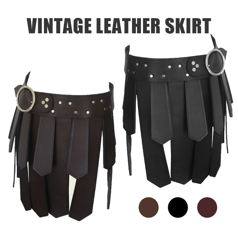 Ancient Roman Legion Gladiator Battle Belt Skirt Men Women Steampunk PU Leather Armor Medieval Greek LARP Cosplay Costume view 5