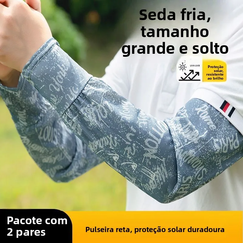 mangas-protetoras-de-braco-masculinas-soltas-e-grandes-de-seda-gelada-com-protecao-solar-para-ciclismo-e-pesca-tubo-reto-sem