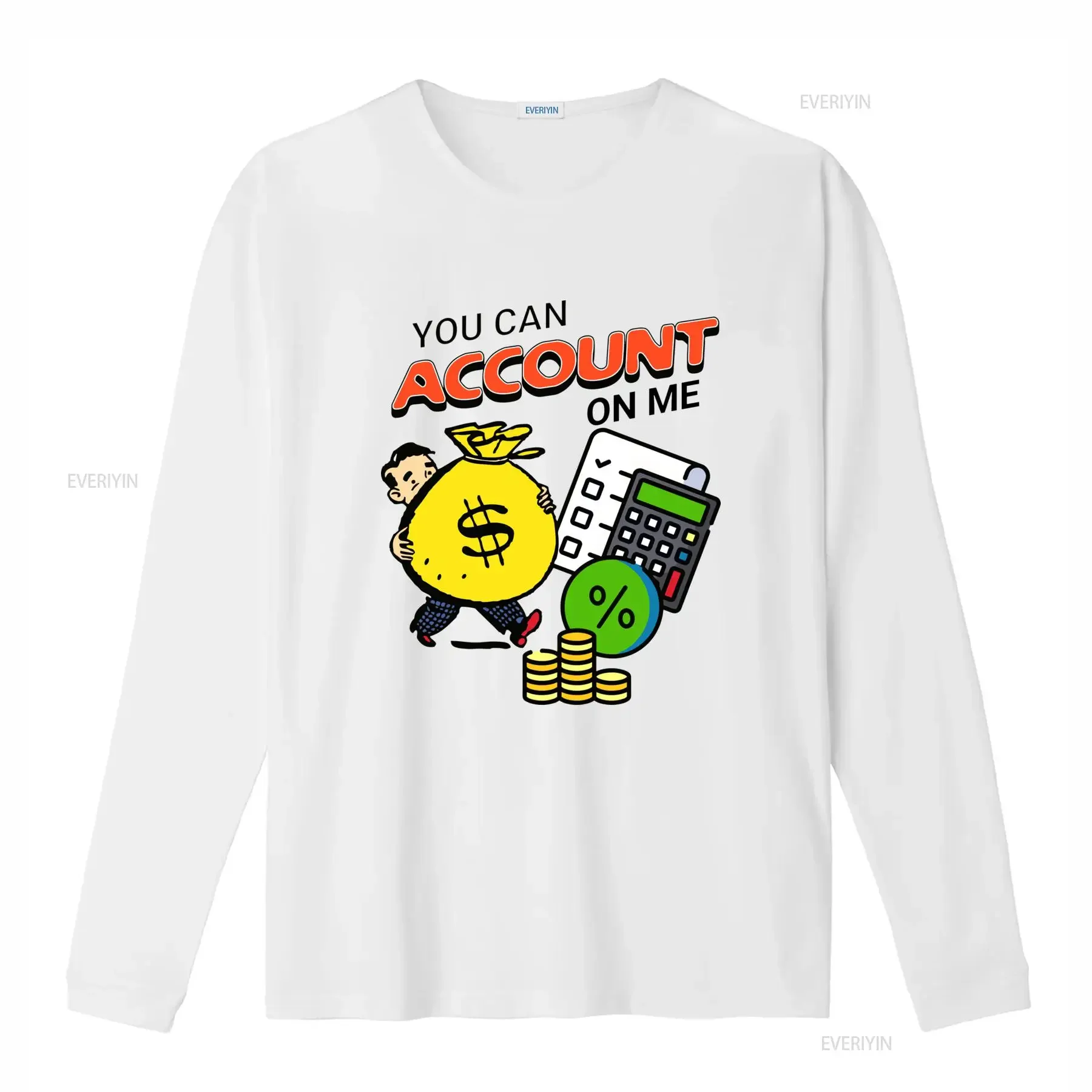 Funny Cartoon Accountant Money Bag Calculator Print Casual T Shirt vintage Washed graphic Unisex streetwear Comfortable