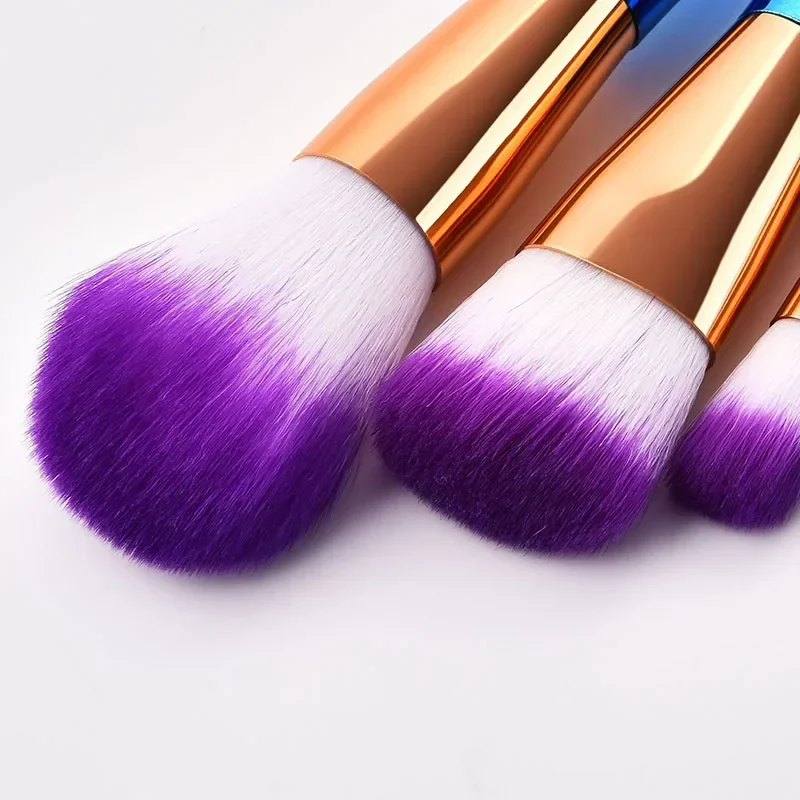 10 pçs pincéis de maquiagem diamante conjunto fundação pó corretivo blush olho lábio rosto compõem ferramenta cosmética