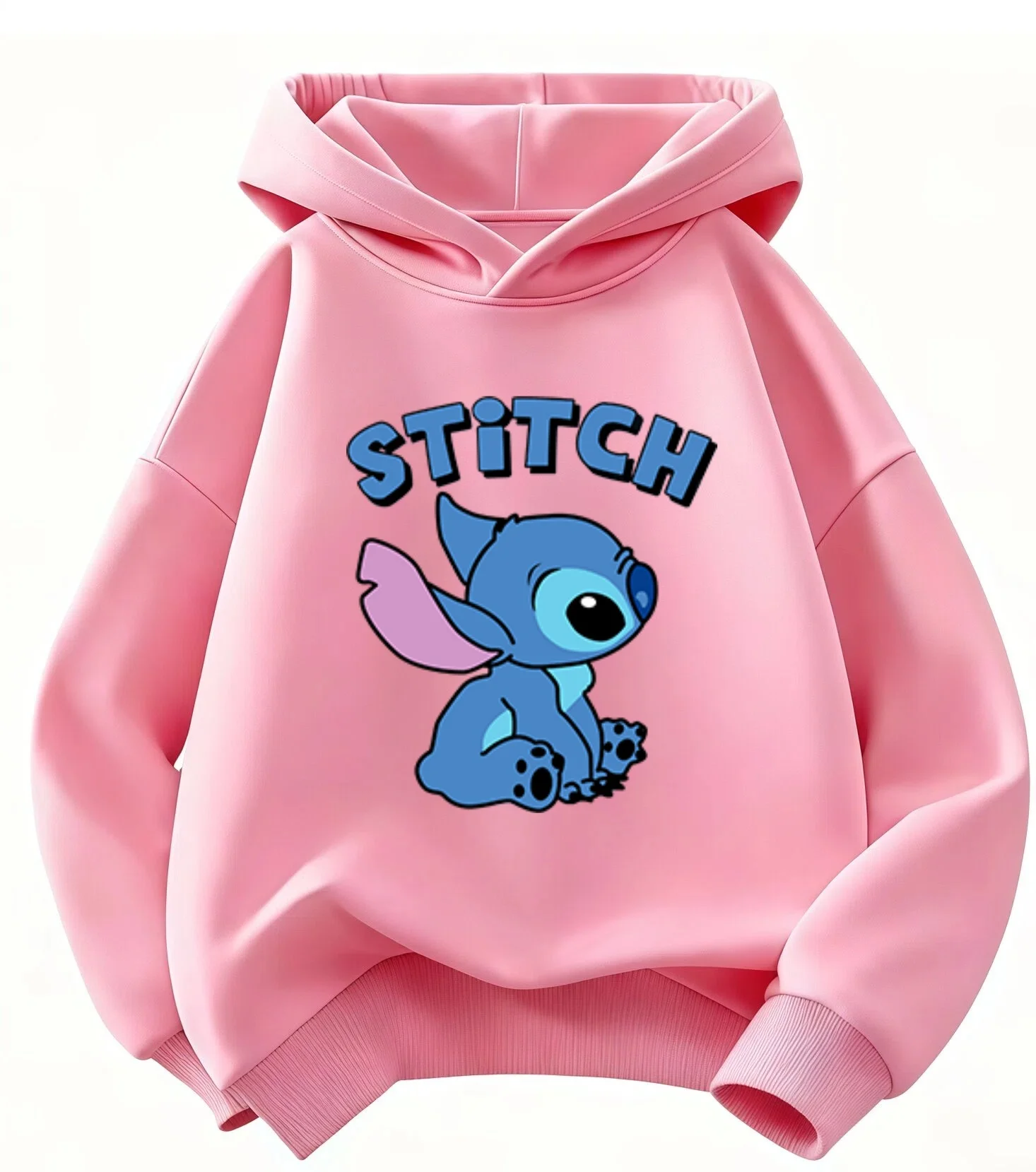 

Hot Sale Disney Stitch Kids Hoodie Casual Loose Fit Pullover Hooded Sweatshirt with Drawstring for Boys Girls 2-10Y High Quality