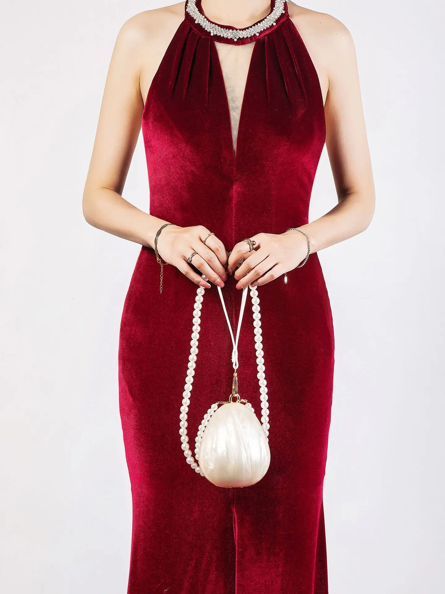 Luxury White Heart Cake Clutch Bag Fashion Pearl Women's Designer Purse Crossbody for Prom Evening Party Day Outfits